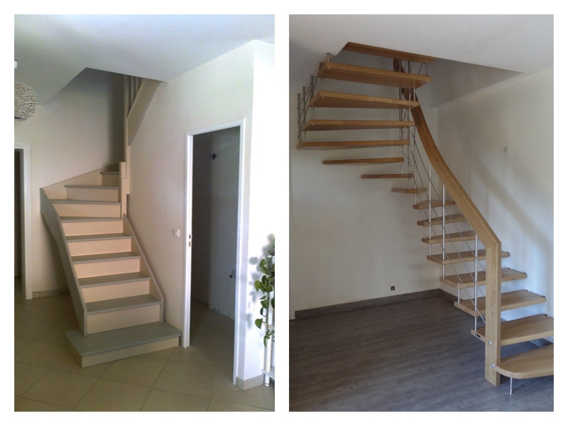 Changement d'escalier par un escalier suspendu Treppenmeister