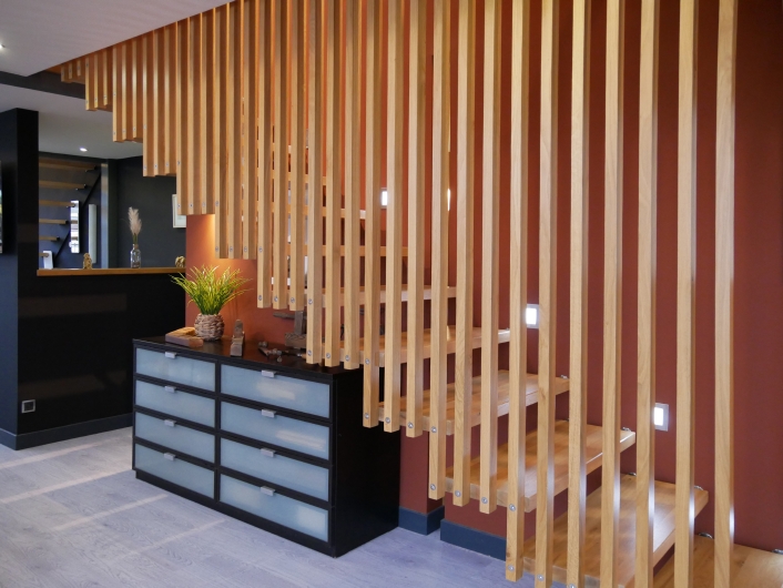 Rampe avec suspension en harpe (type claustra)