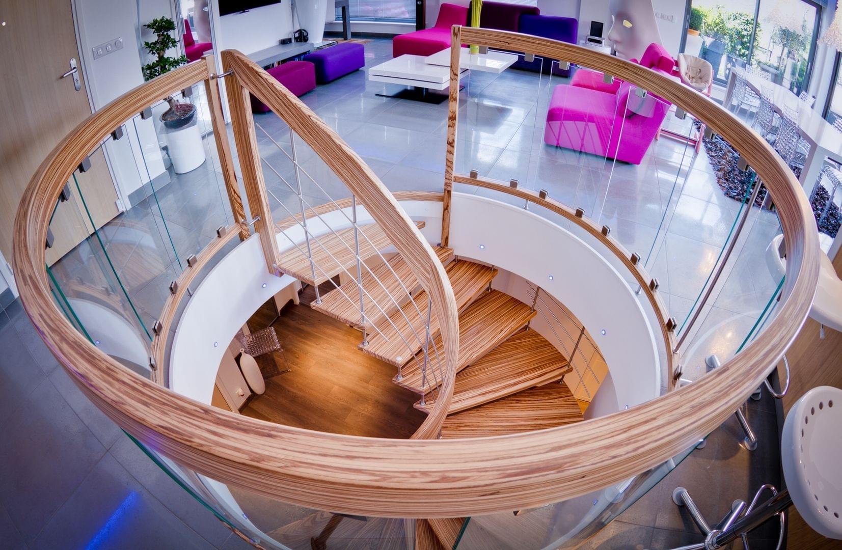 Garde-corps bois verre acier - Treppenmeister